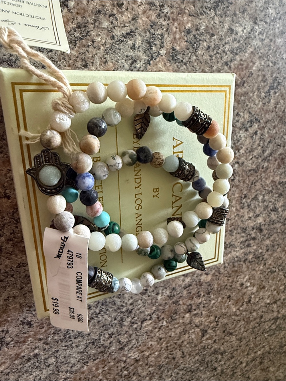 NIB Arm Candy Luxe Bracelet Set of 3 in Aqua, White & Silver